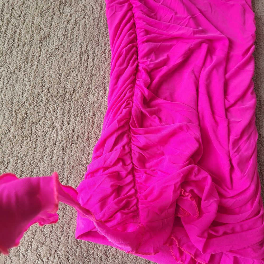 Women’s Sleeveless Ruffle Mini Bodycon Dress – Hot Pink – Size XL – NWOT - Picture 12 of 13